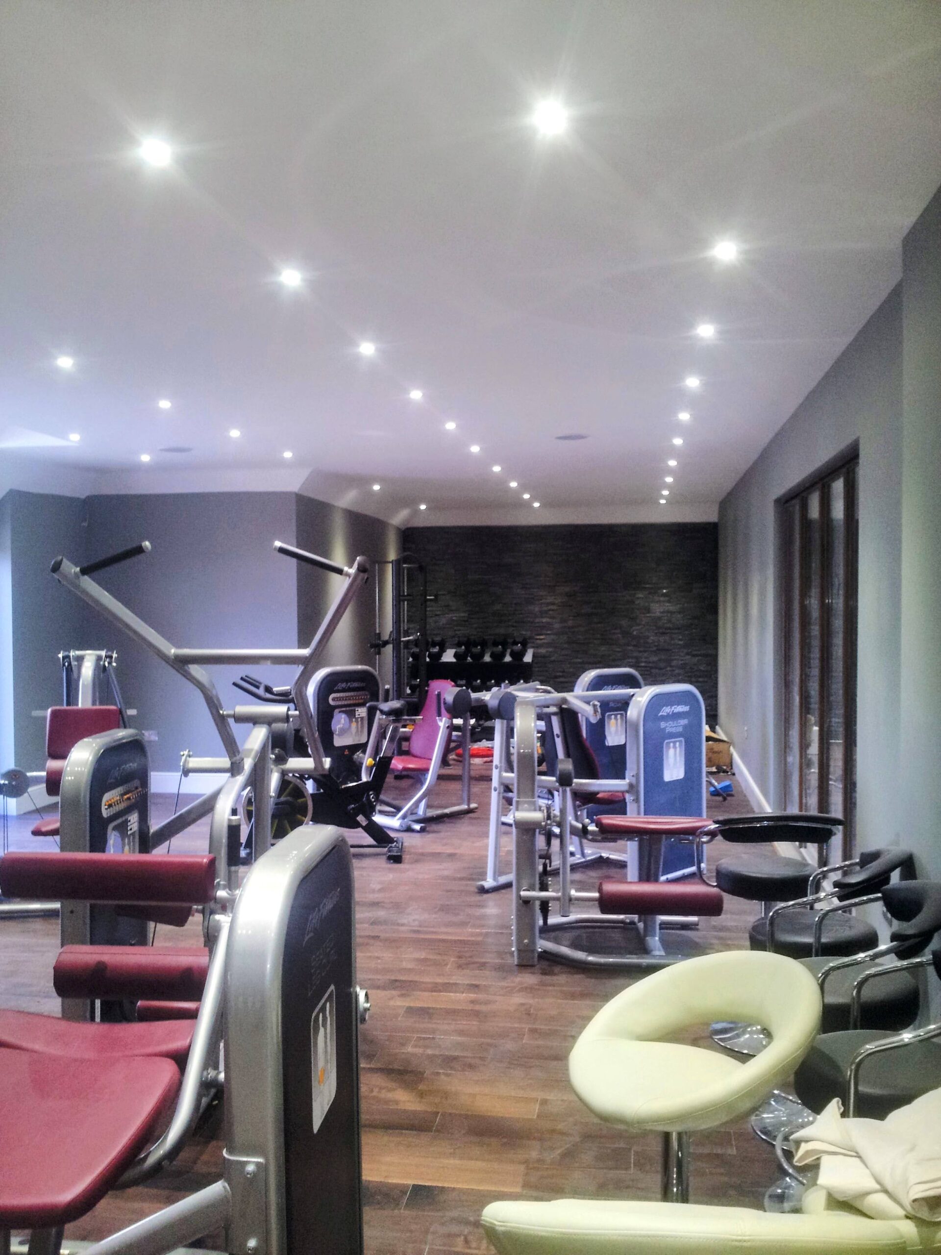Full electrical wiring of a home gym within a large new extension